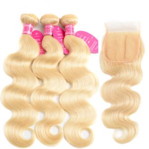 613 Blonde With Closure Body Wave